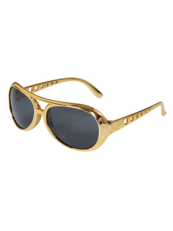 Gold Rock N Roll Star Glasses Costume Accessory
