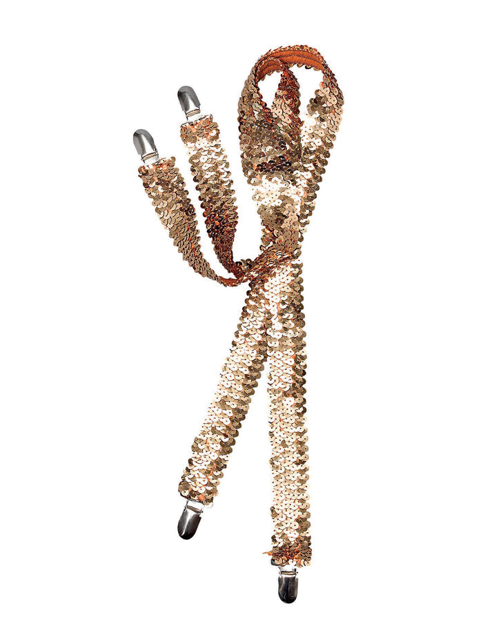 Gold Sequin Braces Costume Accessory