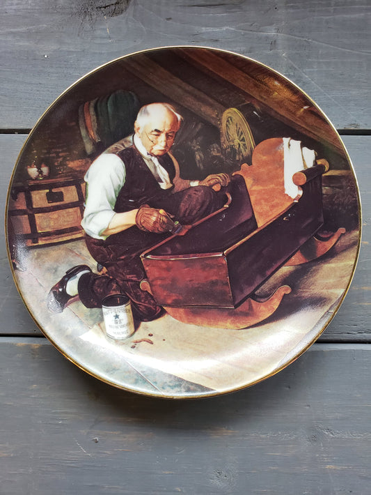 "Grandpa's Gift" by Norman Rockwell collectible plate