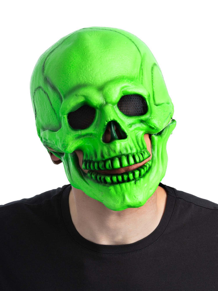 Green UV Blacklight Skeleton Latex Mask
