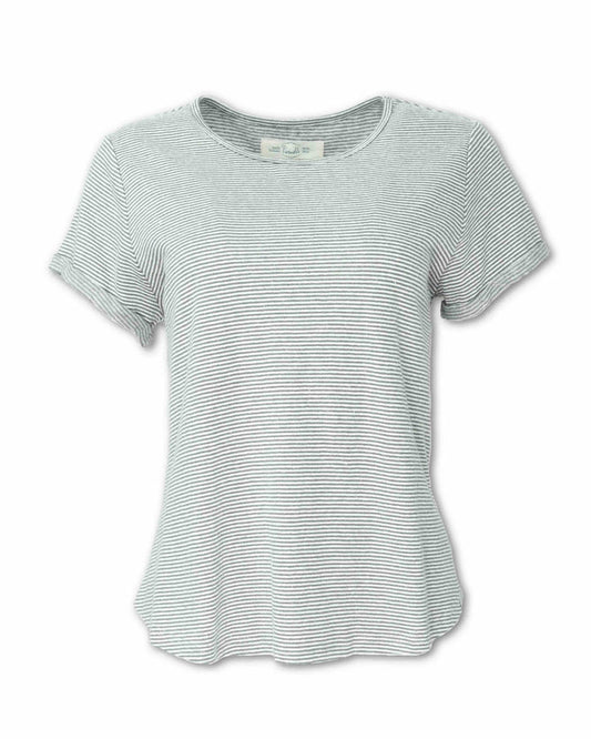 GREY STRIPED HEMP KNIT TEE