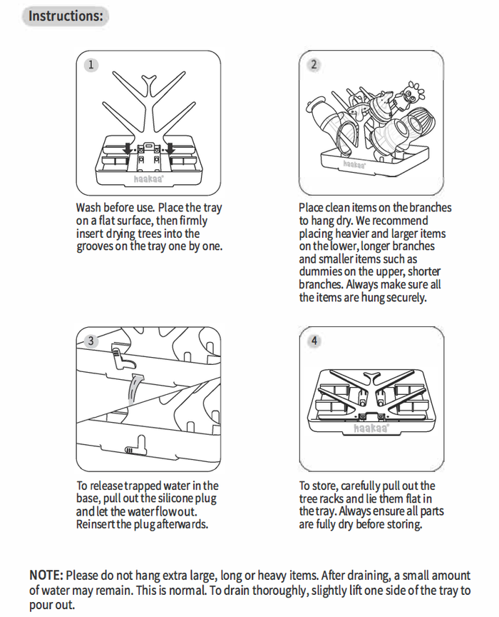 Haakaa Easy-Store Drying Tree & Tray Set