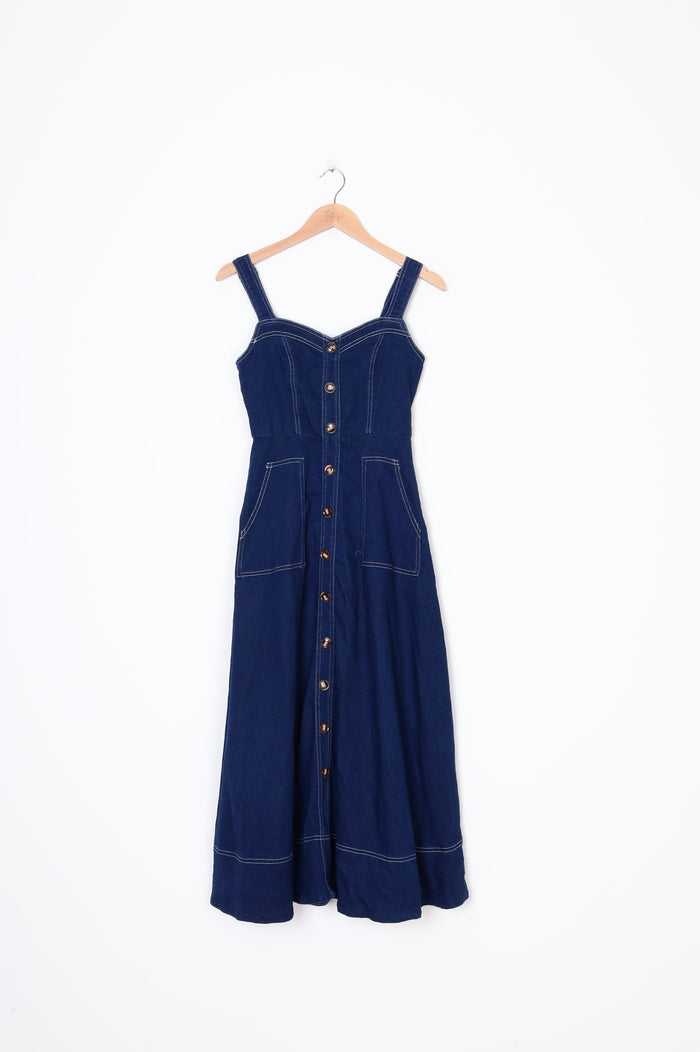 Indikah Womens Blue Dress Size 8