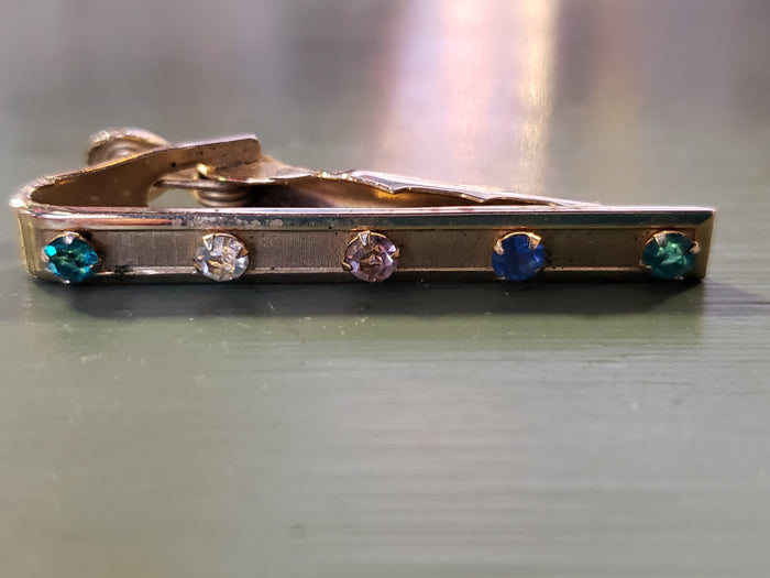 Jewelmont multi stone tie bar 1/20 12K GF