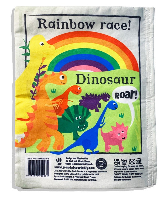 Jo & Nic's Crinkly Cloth Book - Rainbow Dinosaurs