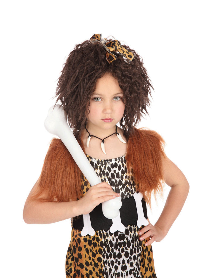 Kids Cave Girl And Wig Costume