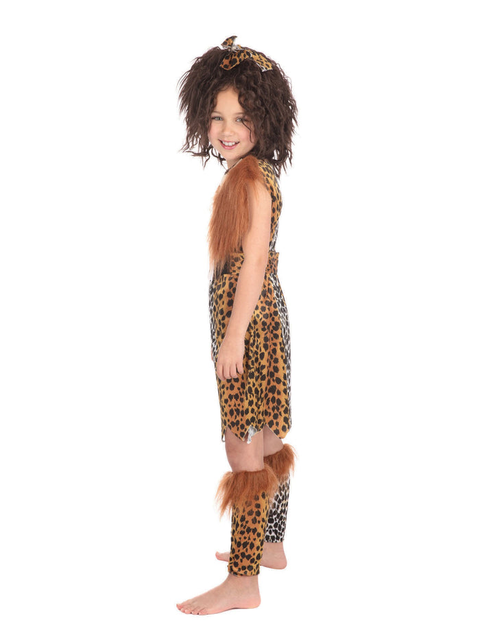 Kids Cave Girl And Wig Costume