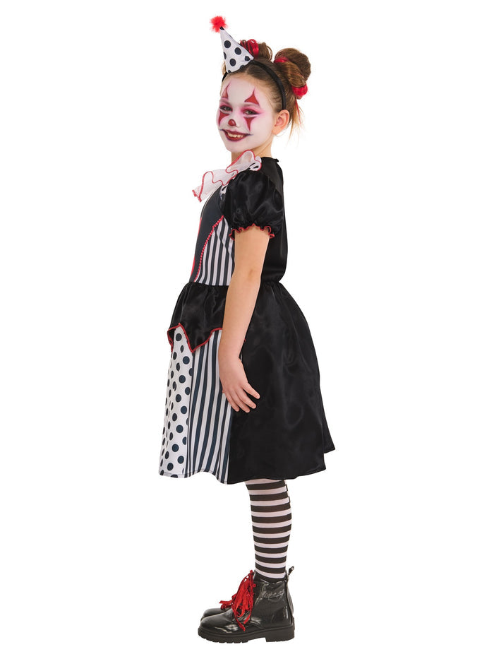 Kids Monochrome Clown Dress Costume