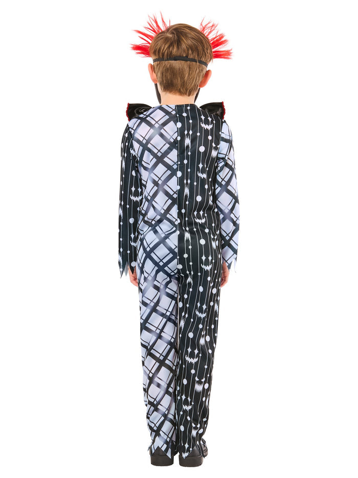 Kids Monochrome Sinister Clown Suit Costume