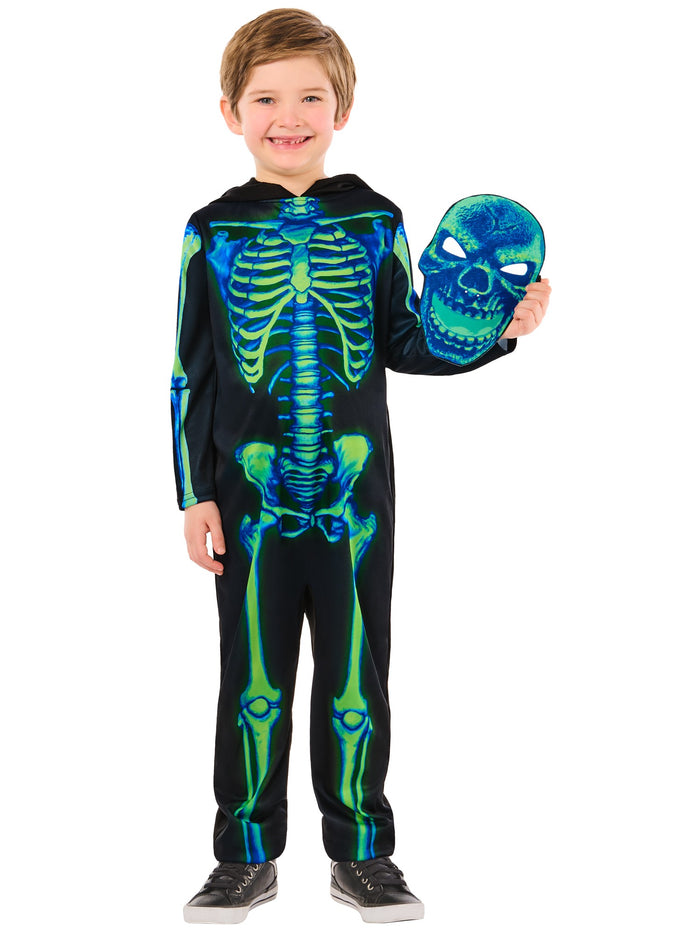 Kids Neon Green Skeleton Costume