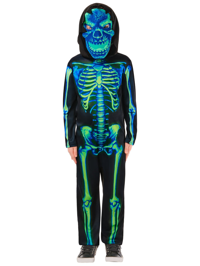 Kids Neon Green Skeleton Costume