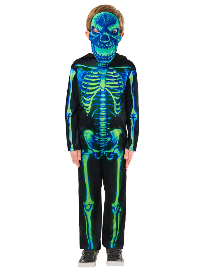 Kids Neon Green Skeleton Costume