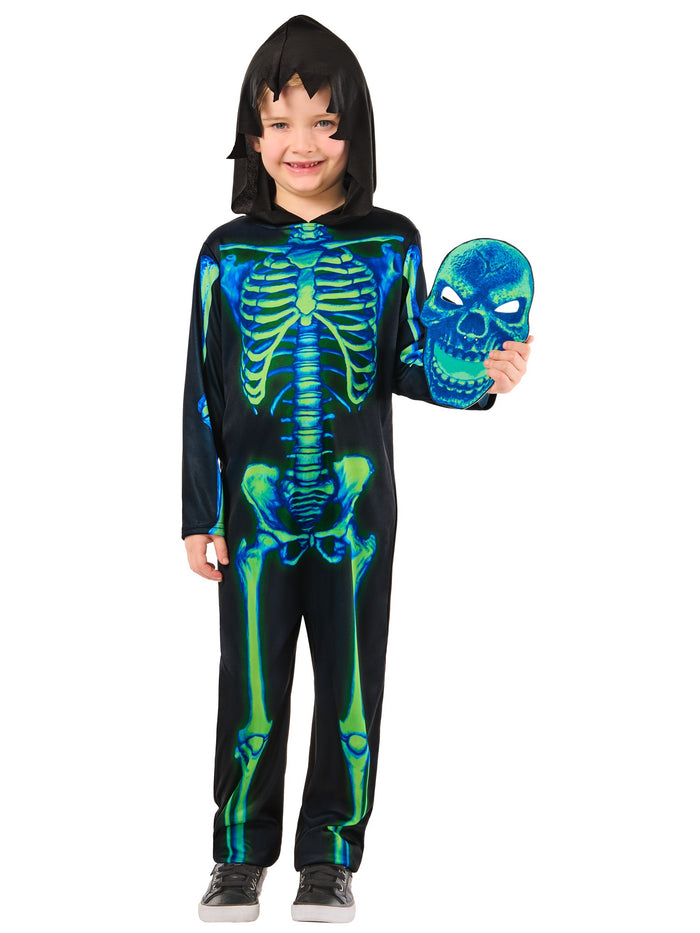 Kids Neon Green Skeleton Costume