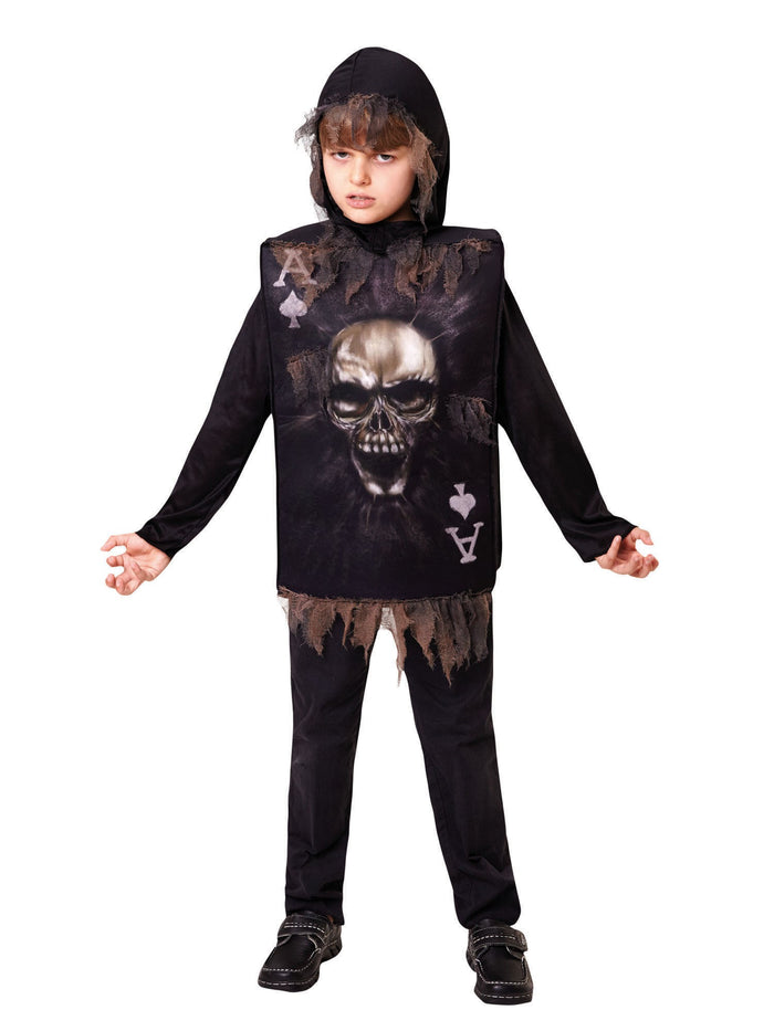 Kids Skeleton Tabard & Hood Costume