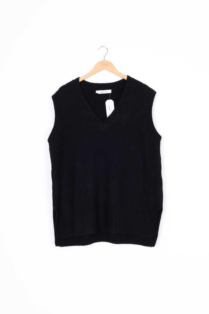 kindle the label Womens Black Vest Size M