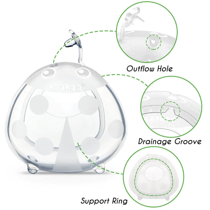 Ladybug Silicone Milk Collector 2 Pack (40ml) + Carry Bag Caramel