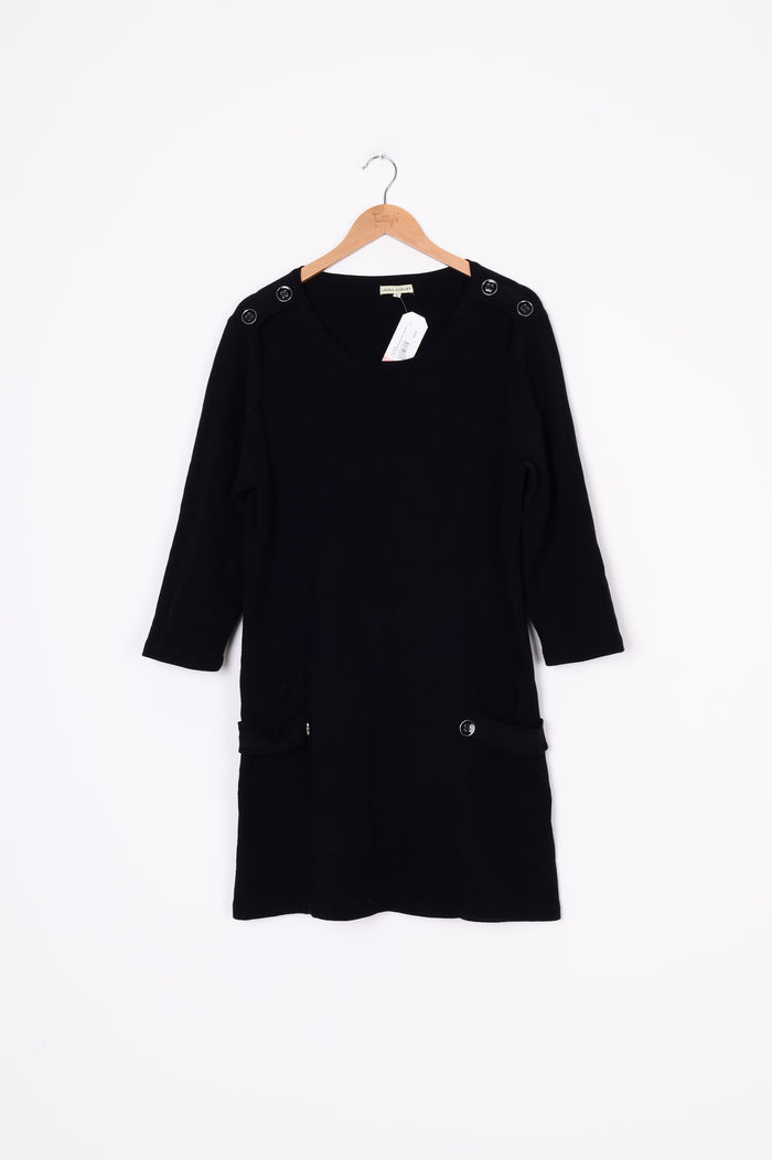 Laura Ashley Womens Black Dress Size L