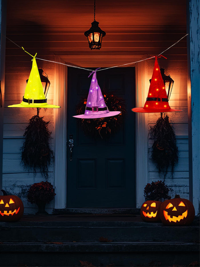 LED Light Up Floating Witch Hats