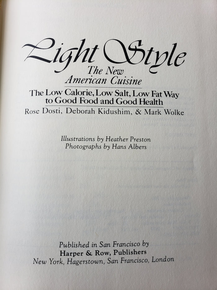 Light Style The New American Cuisine cook book