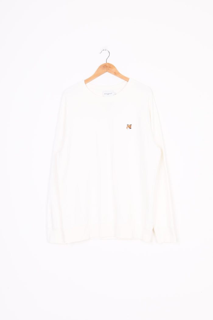 Maison Kitsuné Mens White Sweatshirt Size XL