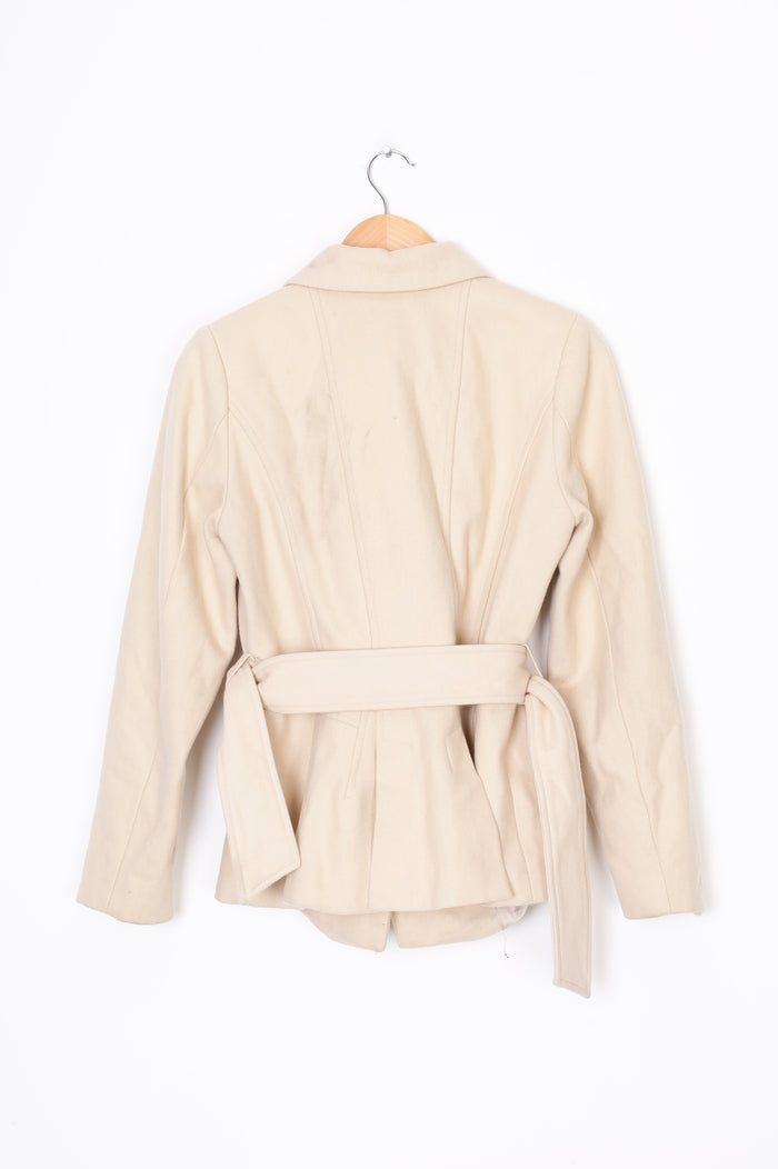 Max Womens Beige Coat Size 10