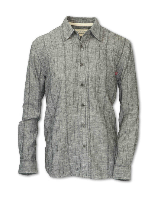 MEN'S DOBBY HEMP BLEND BUTTON UP