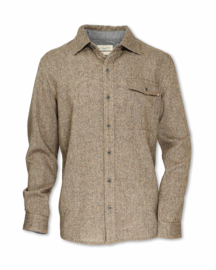 MEN'S TWO-TONE WOOL BLEND WORKSHIRT