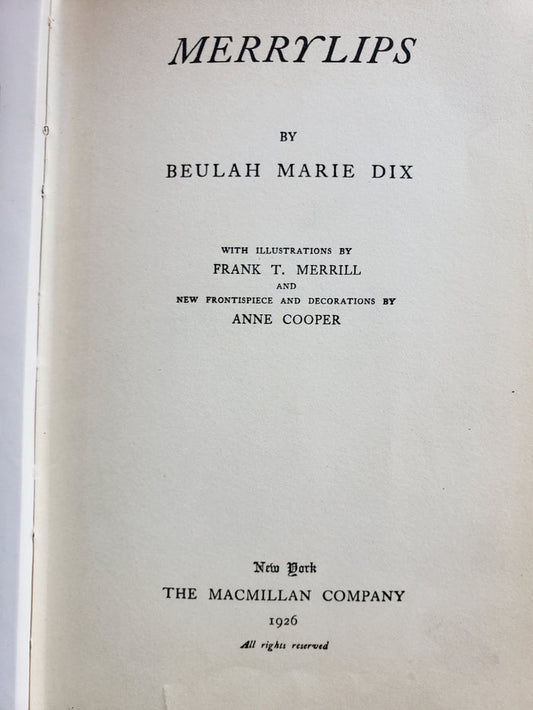Merrylips (1926) by Beulah Marie Dix