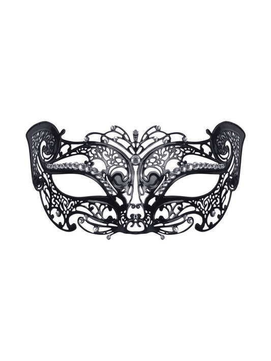 Metal Filigree Cat Mask with Stone