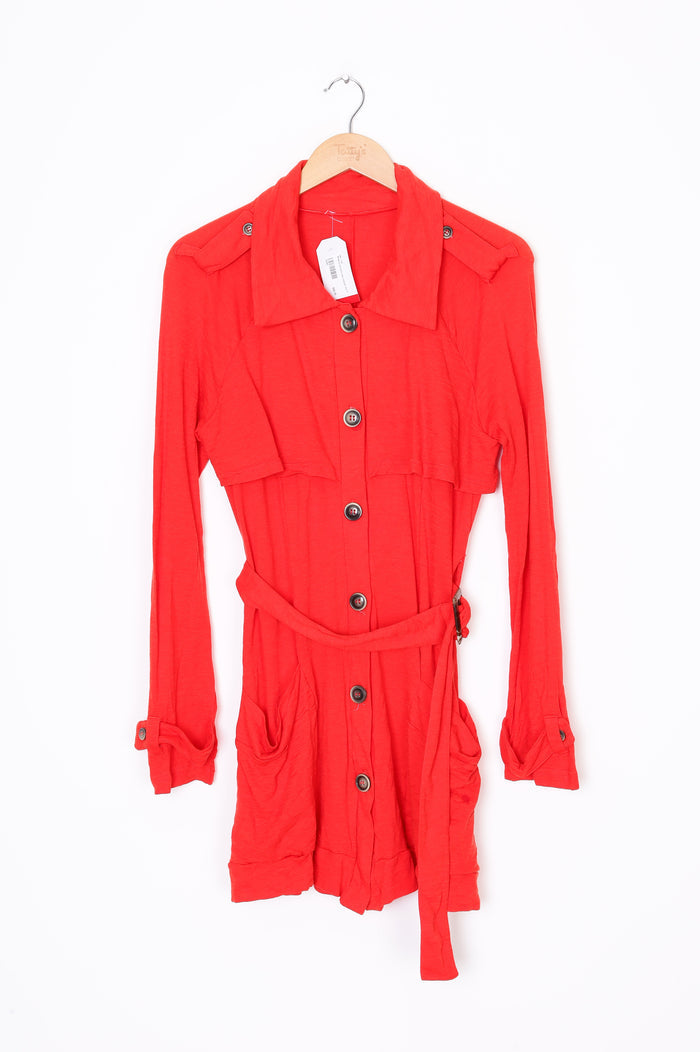 Metalicus Womens Red Cardigan Size O/S