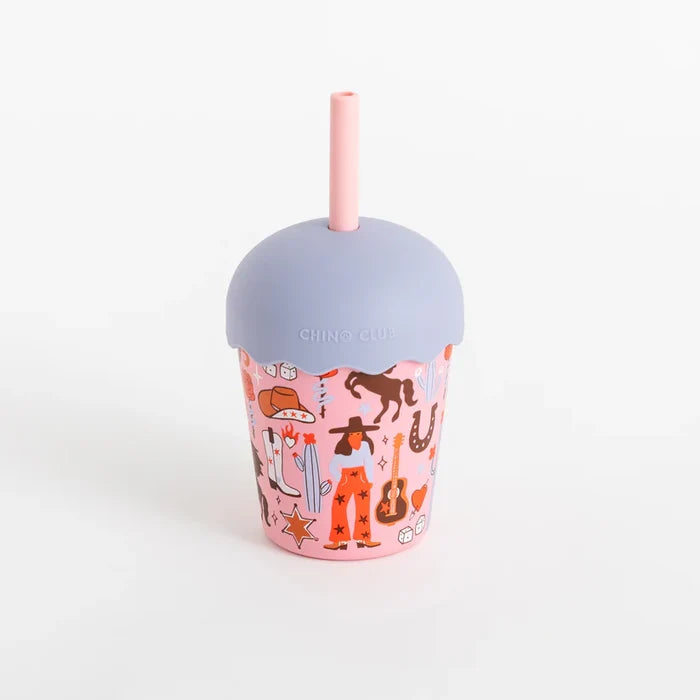 Mini Stainless Steel Smoothie Cup & Straw 200ml - Cowgirl