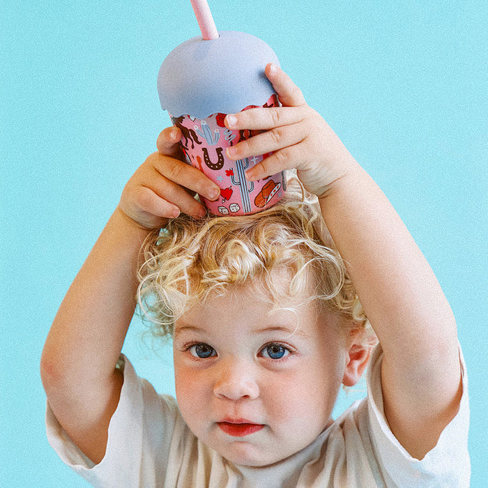 Mini Stainless Steel Smoothie Cup & Straw 200ml - Cowgirl