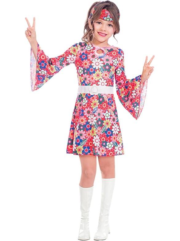 Miss 60's Kids Hippy Costume