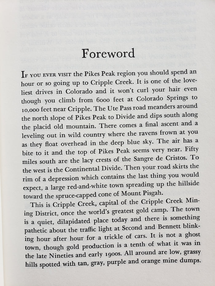 Money Mountain The Story of Cripple Creek Gold by Marshall Sprague