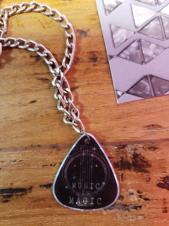 Music is Magic Guitar Pick Necklace