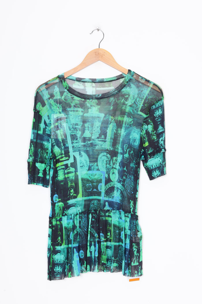 Nom D Womens Blue Top Size 8