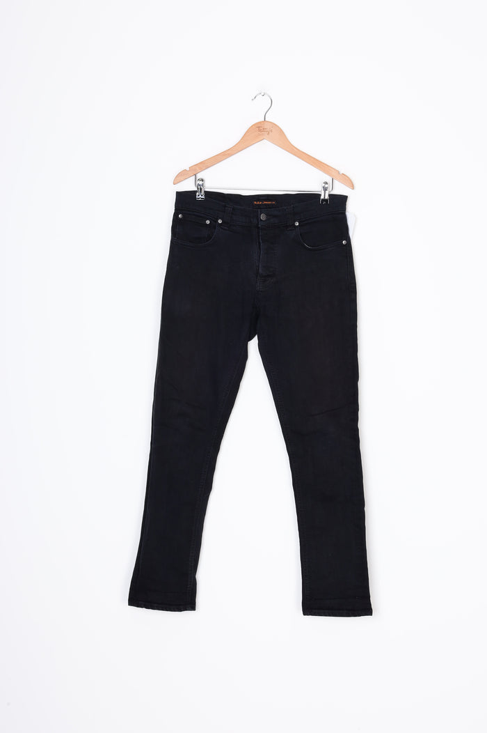 Nudie Jeans Mens Black Jeans Size W 34