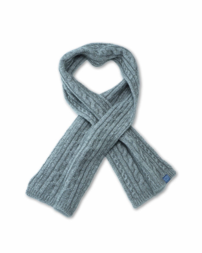 NZ BRUSHTAIL POSSUM CABLE KNIT KEYHOLE SCARF