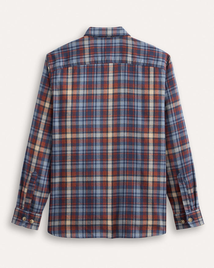 Pendleton Men's Burnside Flannel Shirt in Blue Red Plaid