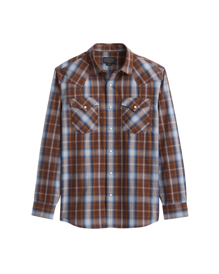 Pendleton Men's Frontier Shirt Brown Navy Plaid