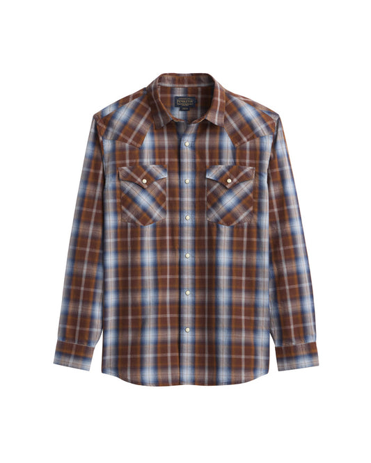 Pendleton Men's Frontier Shirt Brown Navy Plaid