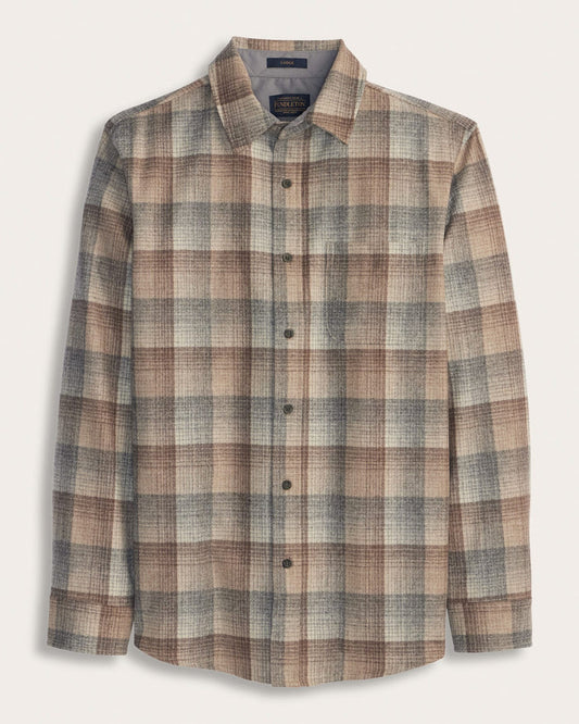 Pendleton Men's Lodge Shirt in Tan/Grey Ombre