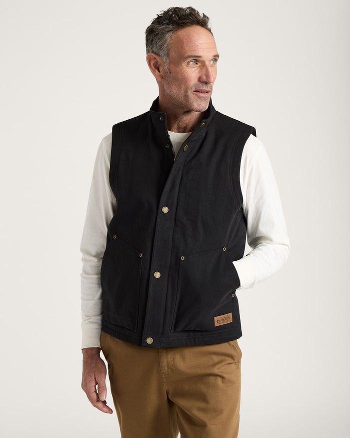 Pendleton Men's Pine Grove Canvas Vest in Black
