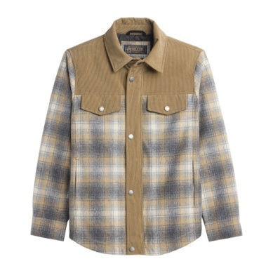 Pendleton Men's Timberline Shirt jacket in Grey Camel Plaid