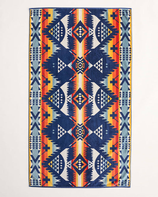 Pendleton Oversized Jacquard Spa Towel Nehalem Navy
