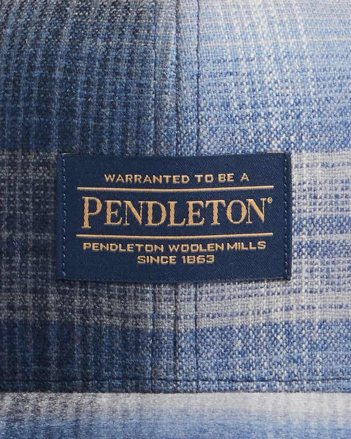 PENDLETON Plaid Flat Brim Hat Grey/Navy Ombre