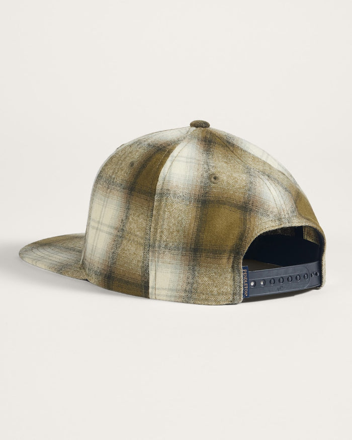 PENDLETON Plaid Flat Brim Hat Olive Plaid