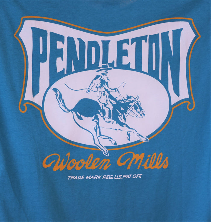 Pendleton Short Sleeve Rodeo Rider Graphic Tee in Teal & Orange