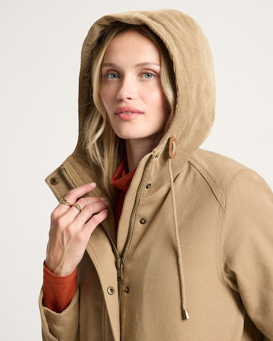 Pendleton Women's Cedar Creek Canvas Cord Trim Parka in Old Oak