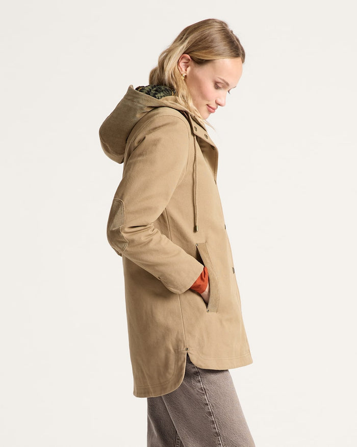 Pendleton Women's Cedar Creek Canvas Cord Trim Parka in Old Oak